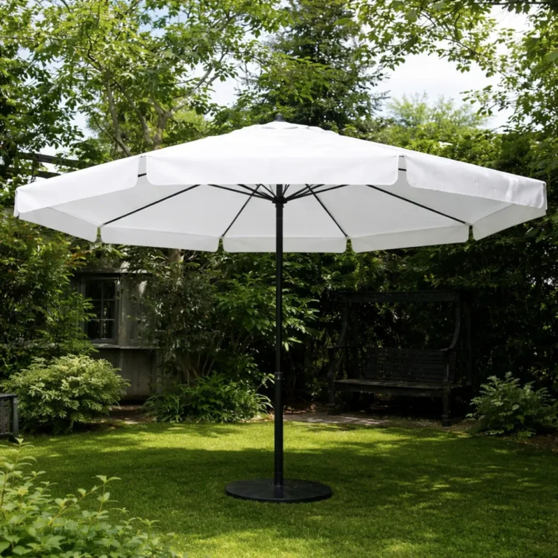 Toile ronde 4 m – 8 baleines avec volant Parasoldoek.nl, Sonnenschirmbezug.de, Teloombrellone.it