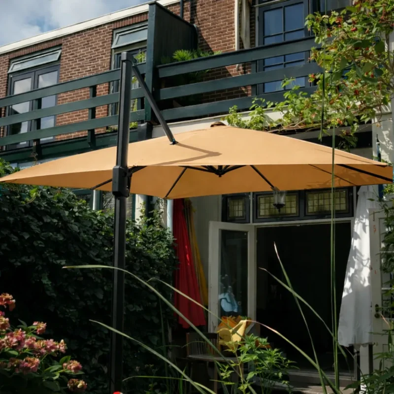 Toile carrée 3 m – 8 baleines avec fermeture velcro – parasol déporté Parasoldoek.nl, Sonnenschirmbezug.de, Teloombrellone.it